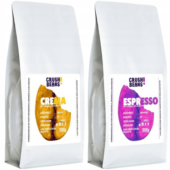 Kawa ziarnista 2kg CREMA+ESPRESSO Crush Beans MIX Kafelov