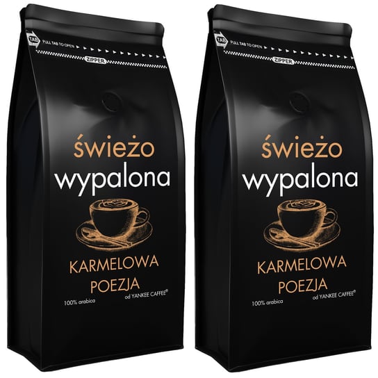 Kawa ziarnista 2kg ŚWIEŻO PALONA 100% Arabica KARMELOWA (2x1kg) Yankee Caffee