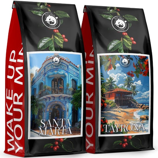 Kawa ziarnista 2x1kg  - SANTA MARTA + TAYRONA - 100% Arabica ŚWIEŻO PALONA Blue Orca Coffee