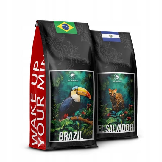 Kawa Ziarnista 2X500G Świeżo Palona Brazil+Salvador 100% Arabia - Blue Orca Blue Orca Coffee