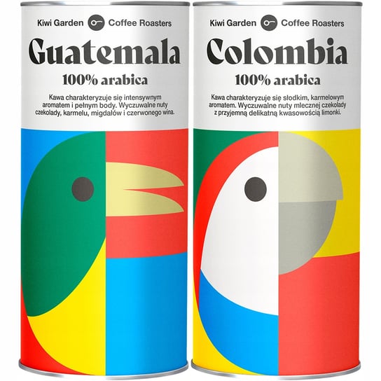 Kawa ziarnista ARABIKA Gwatemala + Kolumbia zestaw Kiwi Garden