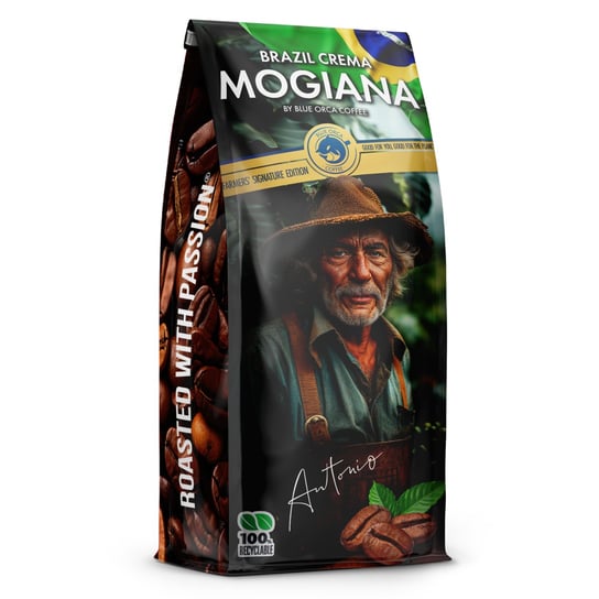 Kawa ziarnista BRAZYLIA MOGIANA CREMA 1kg Farmers Limited Edition BLUE ORCA Inna marka