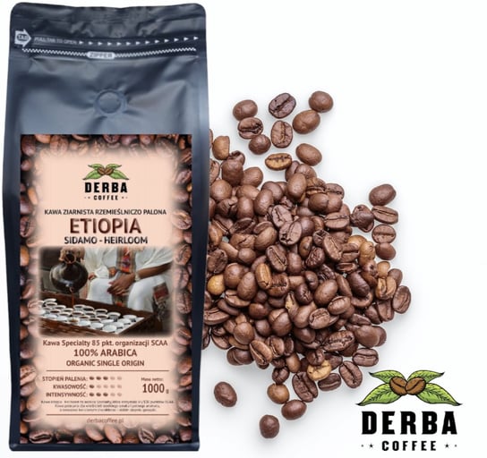 Kawa Ziarnista Derba Coffee Etiopia Sidamo - Heirloom Specialty 85/100 Scaa 1Kg Inne
