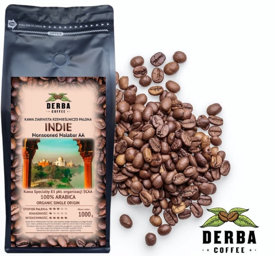 Kawa Ziarnista Derba Coffee Indie Monsooned Malabar "Aa" Specialty 83/100 Scaa 1Kg Inne