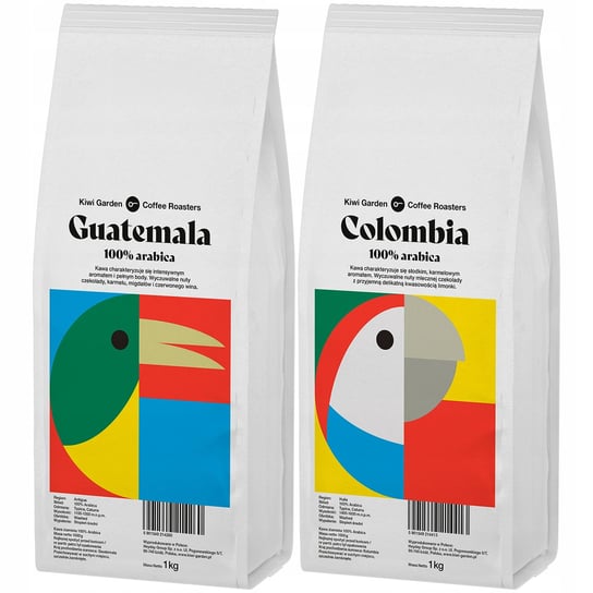 Kawa ziarnista Gwatemala + Colombia Świeżo palona Kiwi Garden