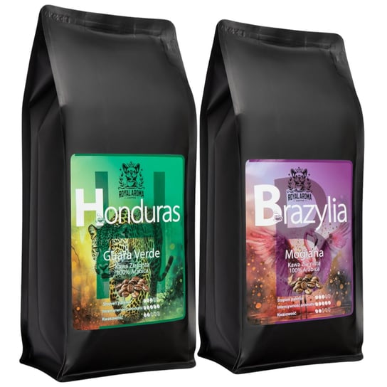 Kawa Ziarnista Honduras + Brazylia Mogiana 500g 2szt. 100% Arabica Świeżo Palona Royal Aroma Coffee Royal Aroma Coffee