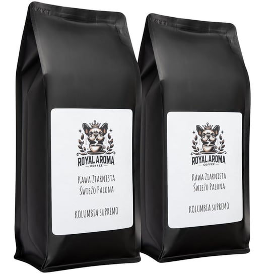 Kawa Ziarnista Kolumbia Supremo 1kg 2 szt. 100% ARABICA Świeżo Palona Royal Aroma Coffee Royal Aroma Coffee