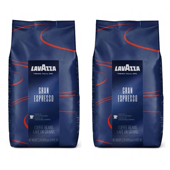 Kawa ziarnista Lavazza 1kg x2 Gran Espresso mieszana Arabica Robusta 2 opakowania zestaw zapas Lavazza