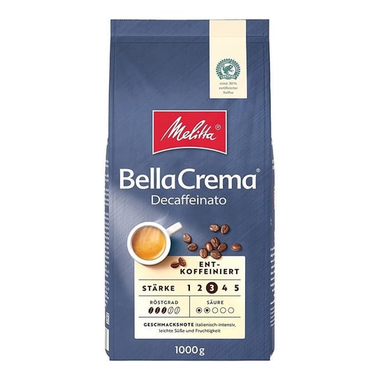 Kawa ziarnista MELITTA Bella Crema Decaffeinato 1 kg Melitta