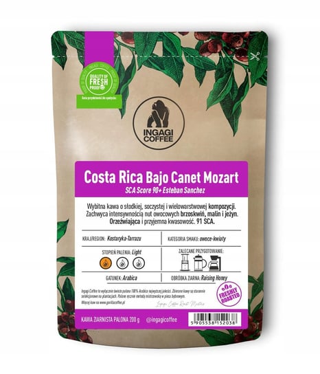 Kawa ziarnista speciality Costa Rica Bajo Canet Mozart 200 g Ingagi Coffee