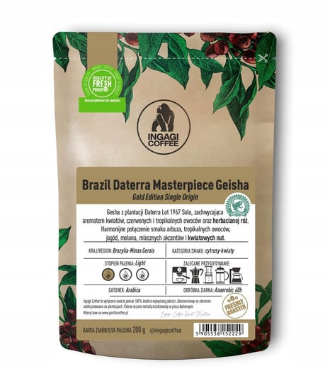Kawa ziarnista spieciality Brazylia Daterra Masterpiece Geisha 200 g Ingagi Coffee