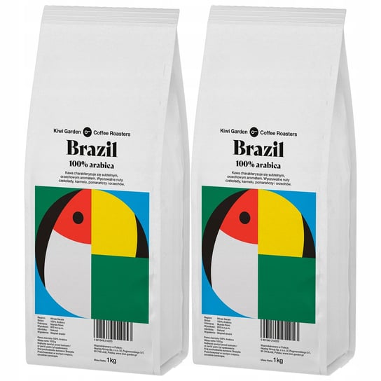 Kawa Ziarnista Świeżo Palona Kiwi 2X1Kg Brazylia Kiwi Garden