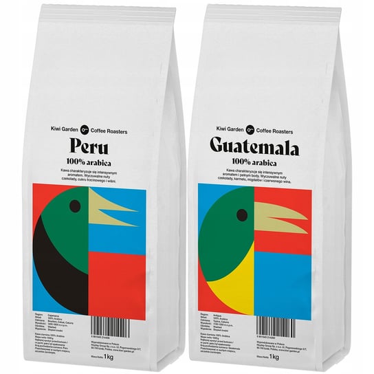 Kawa ziarnista Świeżo Palona PERU + GWATEMALA 2kg Kiwi Garden