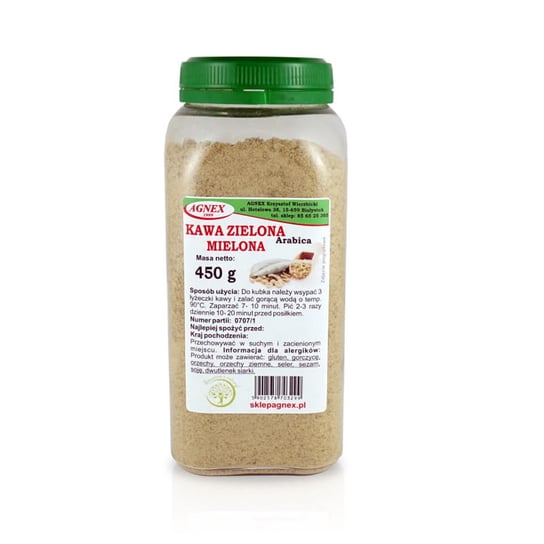 Kawa zielona mielona 450g Agnex