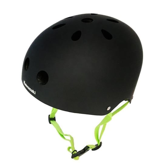 Kawasaki Helmet S/M - Kask z systemem regulacji Headlock 52-56 cm (czarny/zielony) Kawasaki