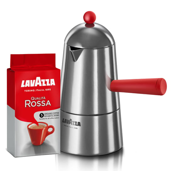Kawiarka Lavazza Carmencita POP 3 filiżanki + Kawa mielona Lavazza Qualita Rossa 250g Lavazza