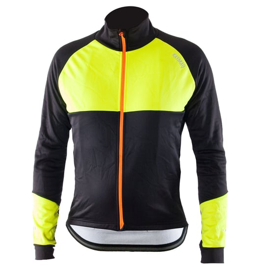 KAYMAQ JWS-002 męska zimowa ocieplana kurtka rowerowa Softshell, fluor-czarny M KAYMAQ