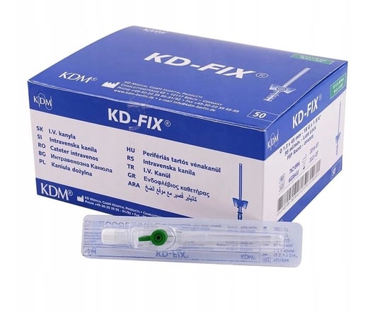 KDM - Kaniule KD-FIX G18 1,3, Zielone, 50szt. KD MEDICAL POLSKA