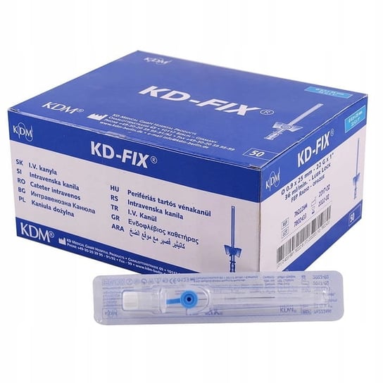 KDM - Kaniule KD-FIX G22 0,9, Niebieskie, 50 szt. KD MEDICAL POLSKA