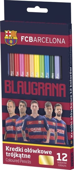 Kedki ołówkowe, trójkątne, FC Barcelona, 12 kolorów Astra