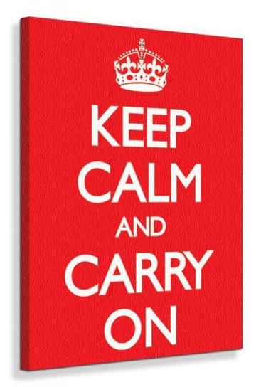 Keep Calm and Carry On Red - Obraz na płótnie Pyramid Posters