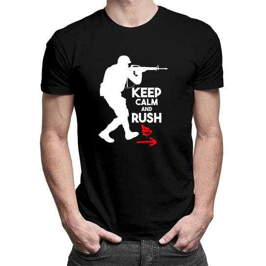 Keep calm and rush B - męska koszulka dla fanów gry Counter Strike Koszulkowy