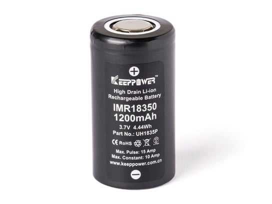 Keeppower IMR18350 - 1200 mAh 10 A (15 A), akumulator Li-Ion 3,6 V - 3,7 V Keeppower