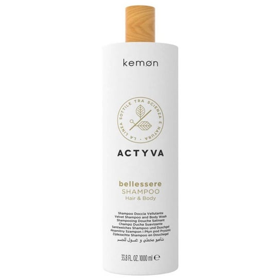 Kemon Actyva Bellessere Delikatny szampon do wszystkich rodzajów włosów i żel pod prysznic 2w1 1000ml Kemon