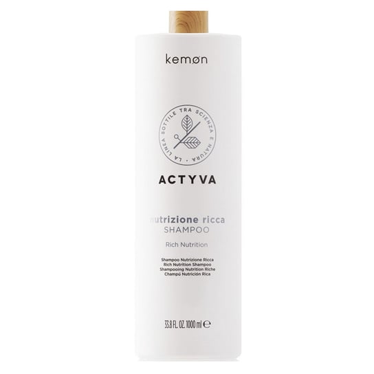 Kemon Actyva Nutrizione Ricca | Szampon intensywnie nawilżający do włosów bardzo suchych 1000ml Kemon