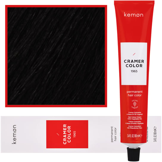 Kemon, Cramer Color 100ml kremowa farba do włosów z olejkami roślinnymi 1 Czarny Kemon