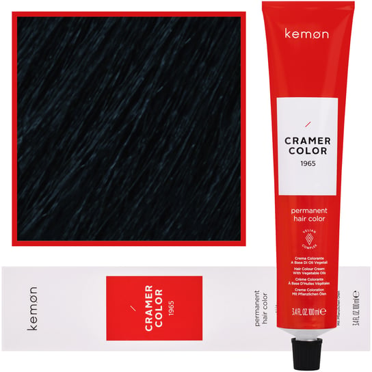 Kemon, Cramer Color 100ml kremowa farba do włosów z olejkami roślinnymi 2,11 Niebieska Czerń Kemon