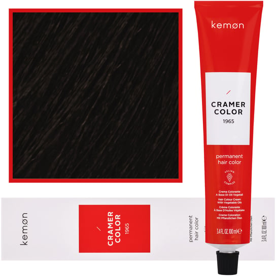 Kemon, Cramer Color 100ml kremowa farba do włosów z olejkami roślinnymi 4 Brąz Kemon