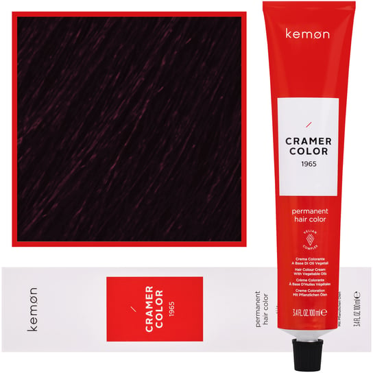 Kemon, Cramer Color, Kremowa farba do włosów z olejkami roślinnymi 4,77 Głęboki Fioletowy Brąz, 100 ml Kemon