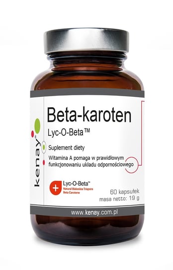 Kenay, Beta karoten (Prowitamina A) Lyc-O-Beta, Suplement diety, 60 kaps. Kenay