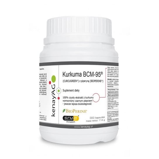 Kenay Kurkuma BCM-95® (CURCUGREEN®) z piperyną (BIOPERINE®) (300 kapsułek) - suplement diety KenayAg