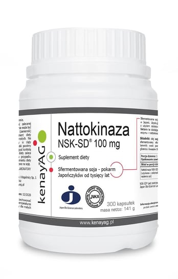 KenayAG, Nattokinaza NSK-SD 100 mg, suplement diety, 300 kapsułek Kenay