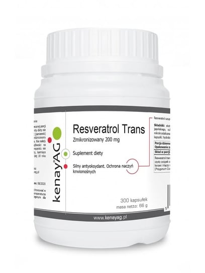 KenayAG, Resveratrol Trans 200mg, suplement diety, 300 kapsułek Kenay