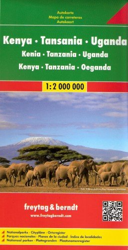 Kenia, Tanzania, Uganda. Mapa 1:2 000 000 Freytag & Berndt