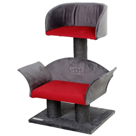 Kerbl Drapak dla kota Lounge Deluxe, szaro-czerwony, 81548 Kerbl