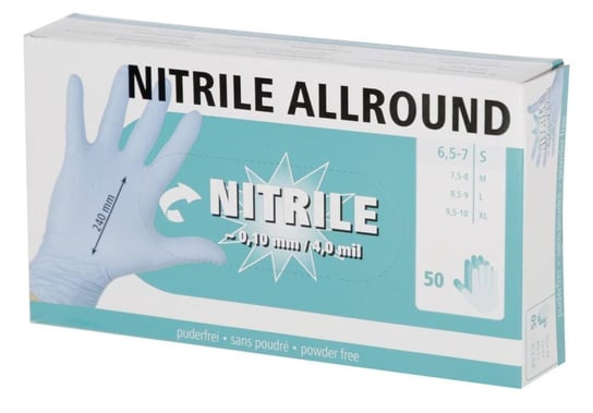 Kerbl Rękawice Nitrylowe Nitrile Allround, Xl, Niebieskie 50 Sztuk [09-3183] Inna marka