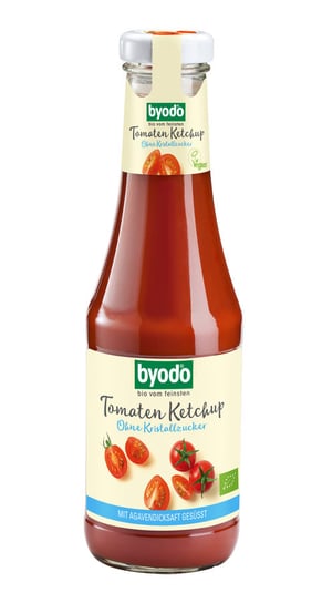 Ketchup Bez Dodatku Cukru Słodzony Syropem z Agawy Bezglutenowy Bio 500ml Byodo BYODO
