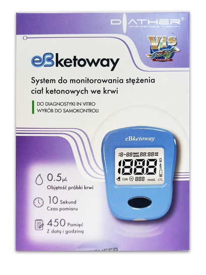 Ketometr eBKetoway keto do pomiaru stężenia ciał ketonowych Diather 1 szt DIATHER