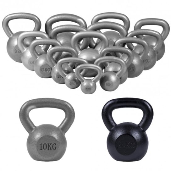 Kettlebells żeliwne Gorilla Sports srebrny (2-32 kg) Kettlebelll - 28 kg Gorilla Sports