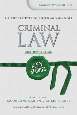 Key Statutes Criminal Law Warburton Damian