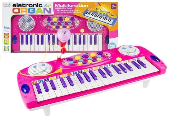 Keyboard na Nóżkach Pianinko z Mikrofonem Różowy lean