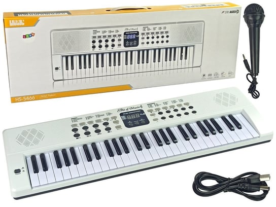 Keyboard Pianinko 54 Klawisze z Mikrofonem 200 Rytmów Tonów lean