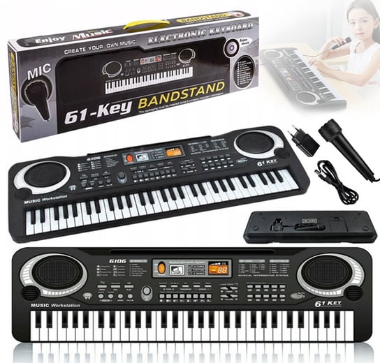 Keyboard Pianinko Organy Pianino Elektroniczne 61 Klawiszy Dla Dzieci + Mikrofon Inny producent