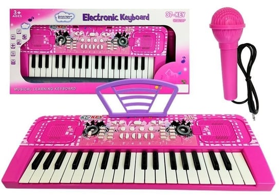Keyboard Pianino Organy Dla Dzieci 37 Klawiszy Z Mikrofonem Różowy Inna marka