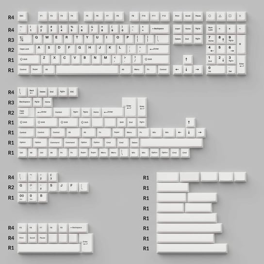 Keychron Keycaps Cherry Profile Double-Shot Pbt, Full Set, Black On White Keychron