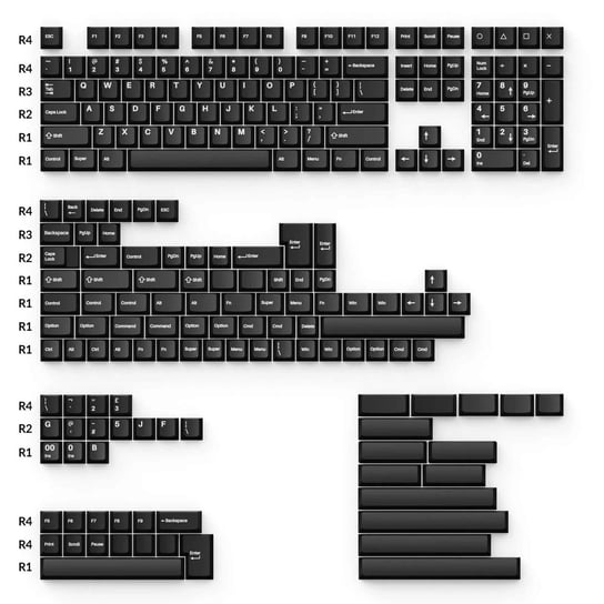 Keychron Keycaps Cherry Profile Double-Shot Pbt, Full Set, White On Black Keychron